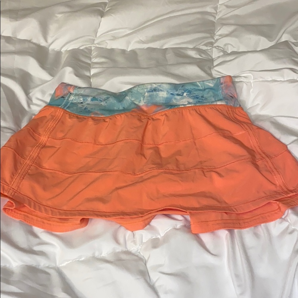 Lululemon orange/peach tennis skirt